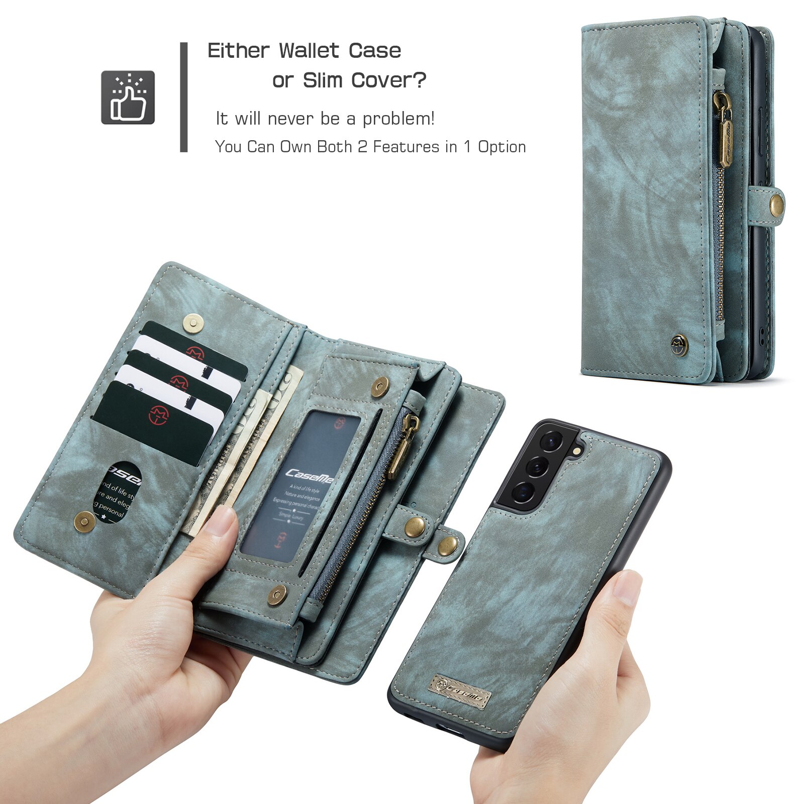 Étui portefeuille multi-cartes Samsung Galaxy S22, Bleu