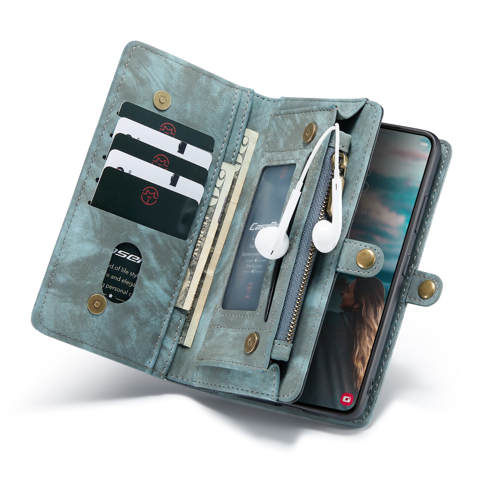 Étui portefeuille multi-cartes Samsung Galaxy S22, Bleu