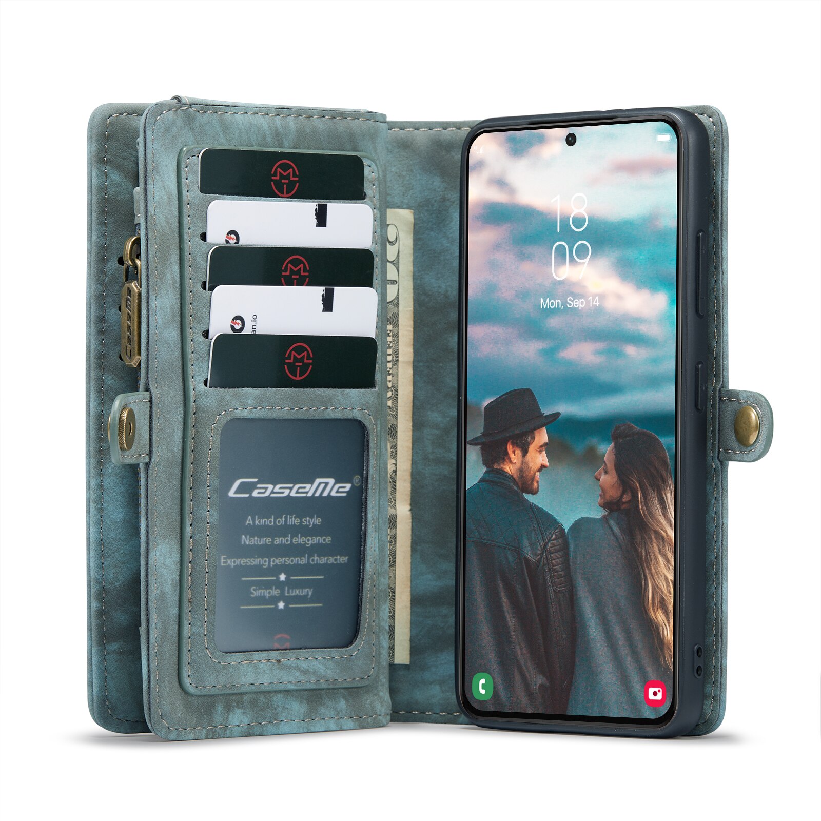 Étui portefeuille multi-cartes Samsung Galaxy S22, Bleu