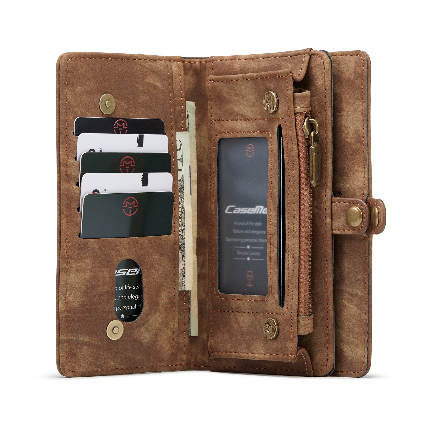 Étui portefeuille multi-cartes Samsung Galaxy S22, Marron