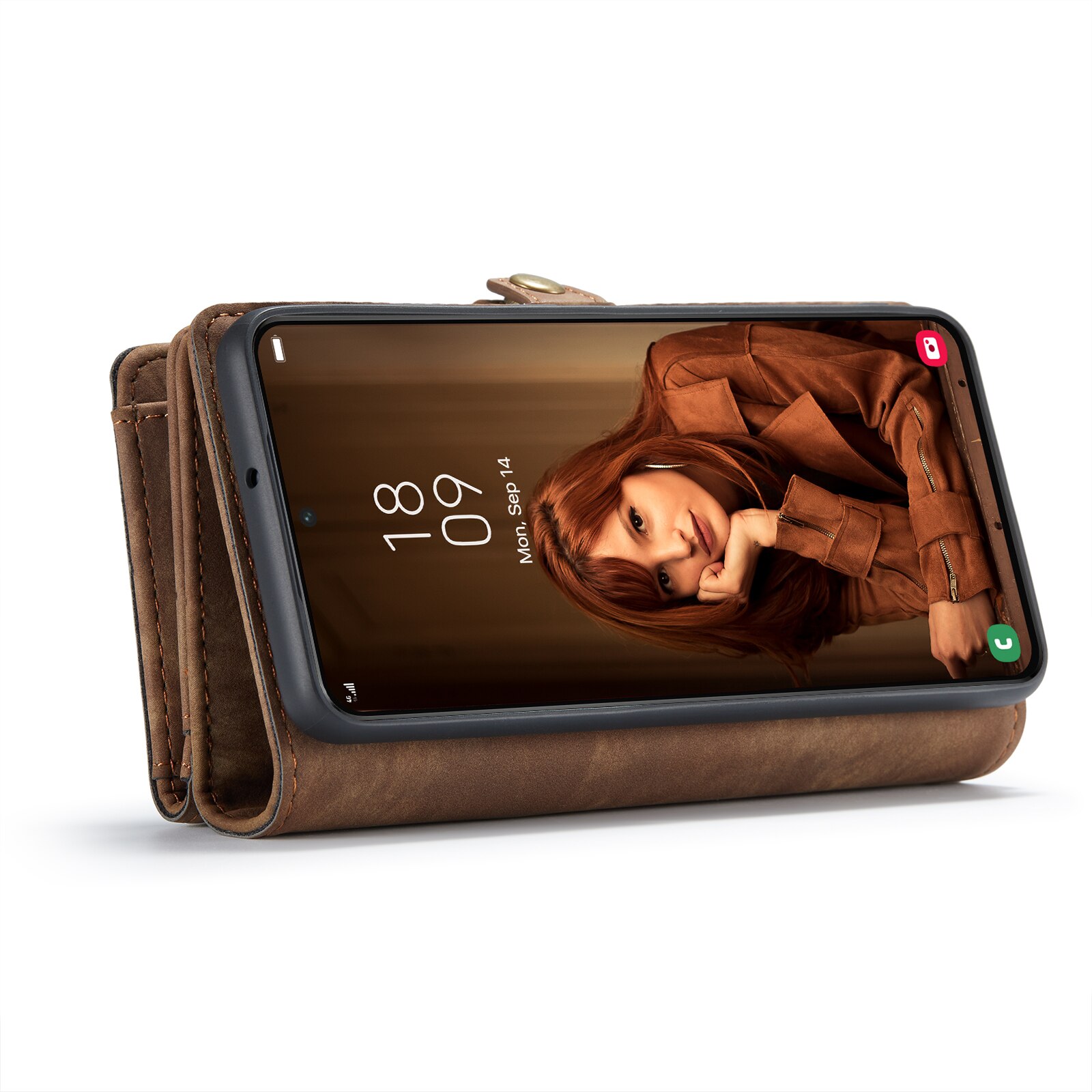 Étui portefeuille multi-cartes Samsung Galaxy S22, Marron