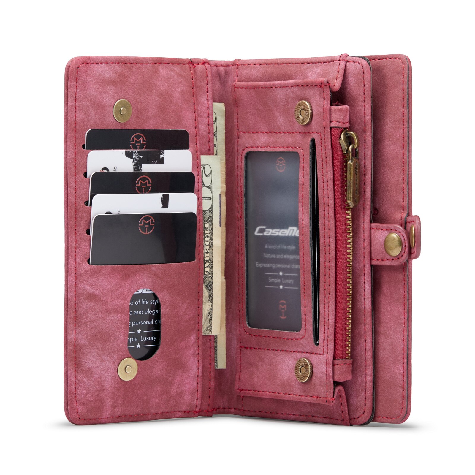 Étui portefeuille multi-cartes Samsung Galaxy S22, Rouge