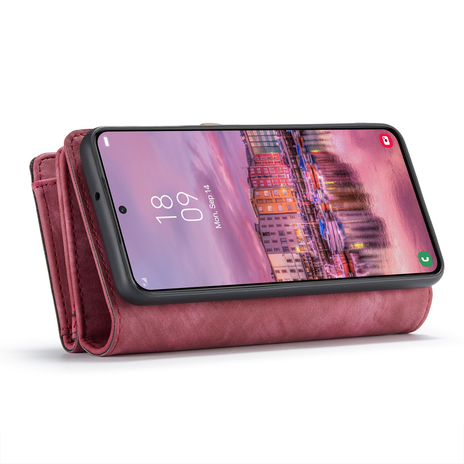 Étui portefeuille multi-cartes Samsung Galaxy S22, Rouge