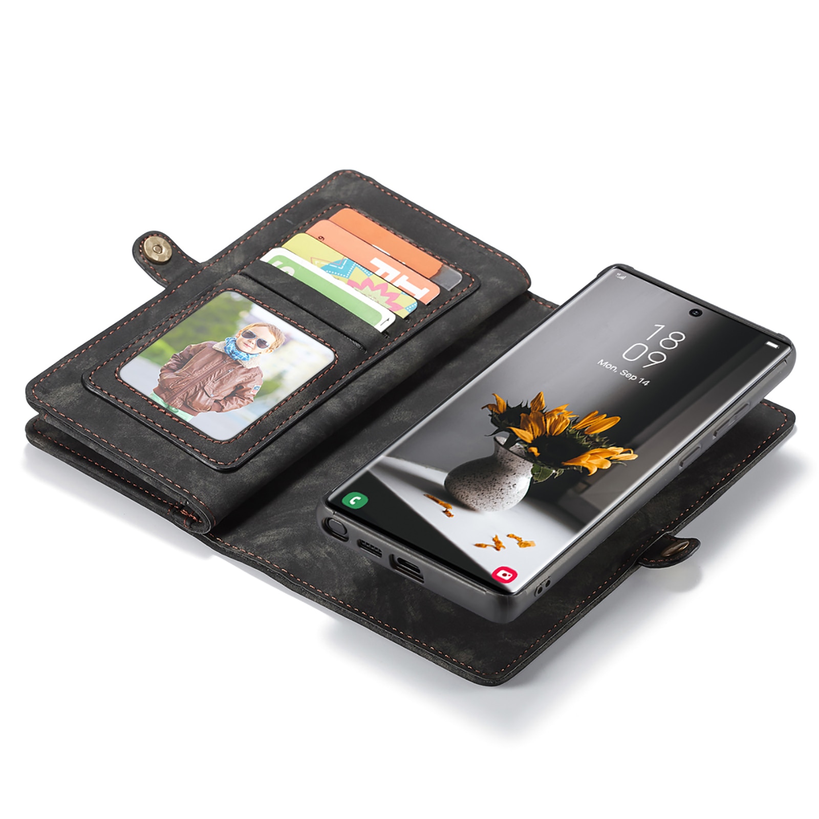 Étui portefeuille multi-cartes Samsung Galaxy S22 Ultra, Gris