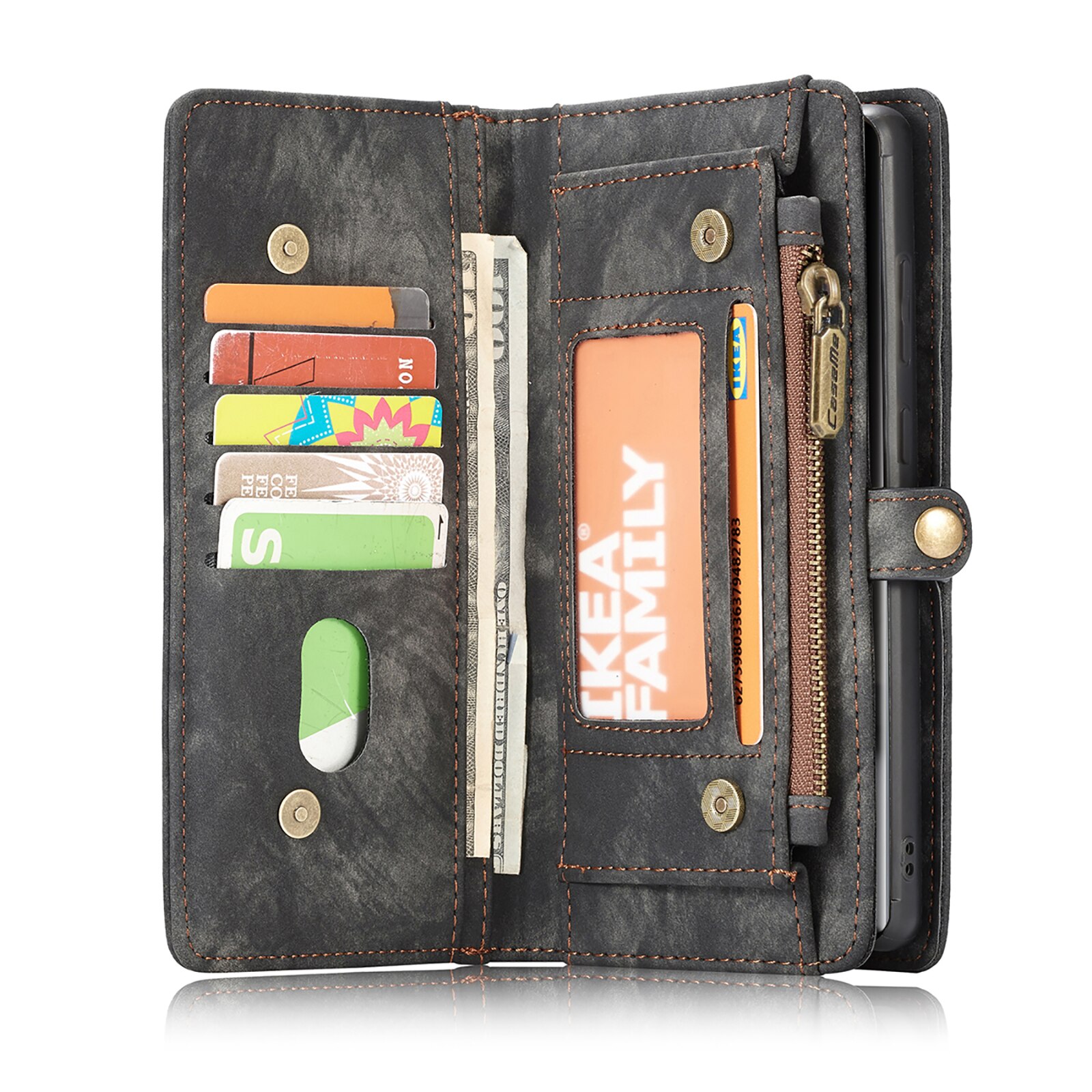Étui portefeuille multi-cartes Samsung Galaxy S22 Ultra, Gris
