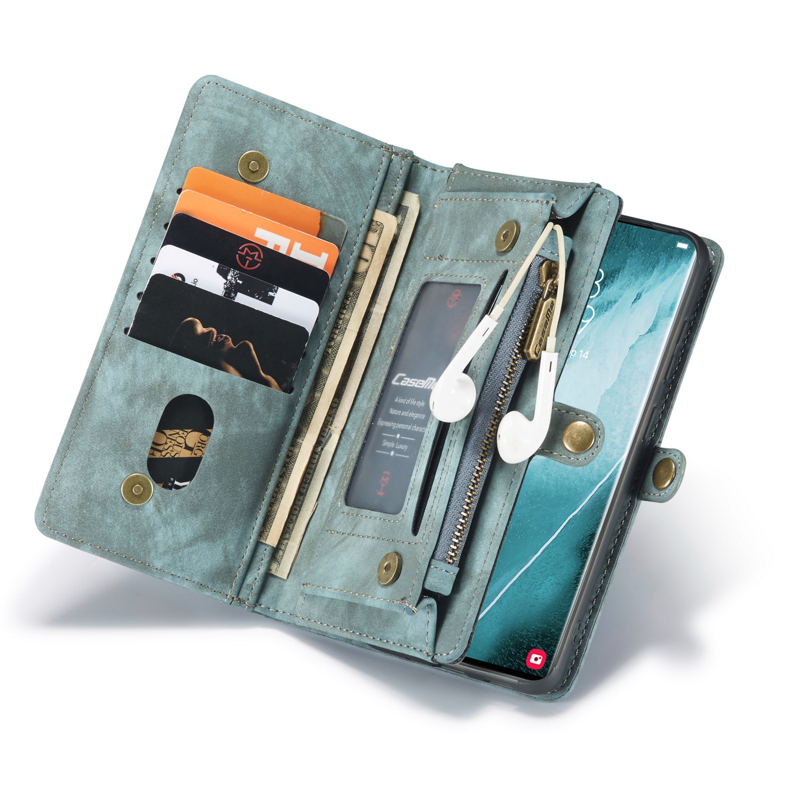 Étui portefeuille multi-cartes Samsung Galaxy S22 Ultra, Bleu