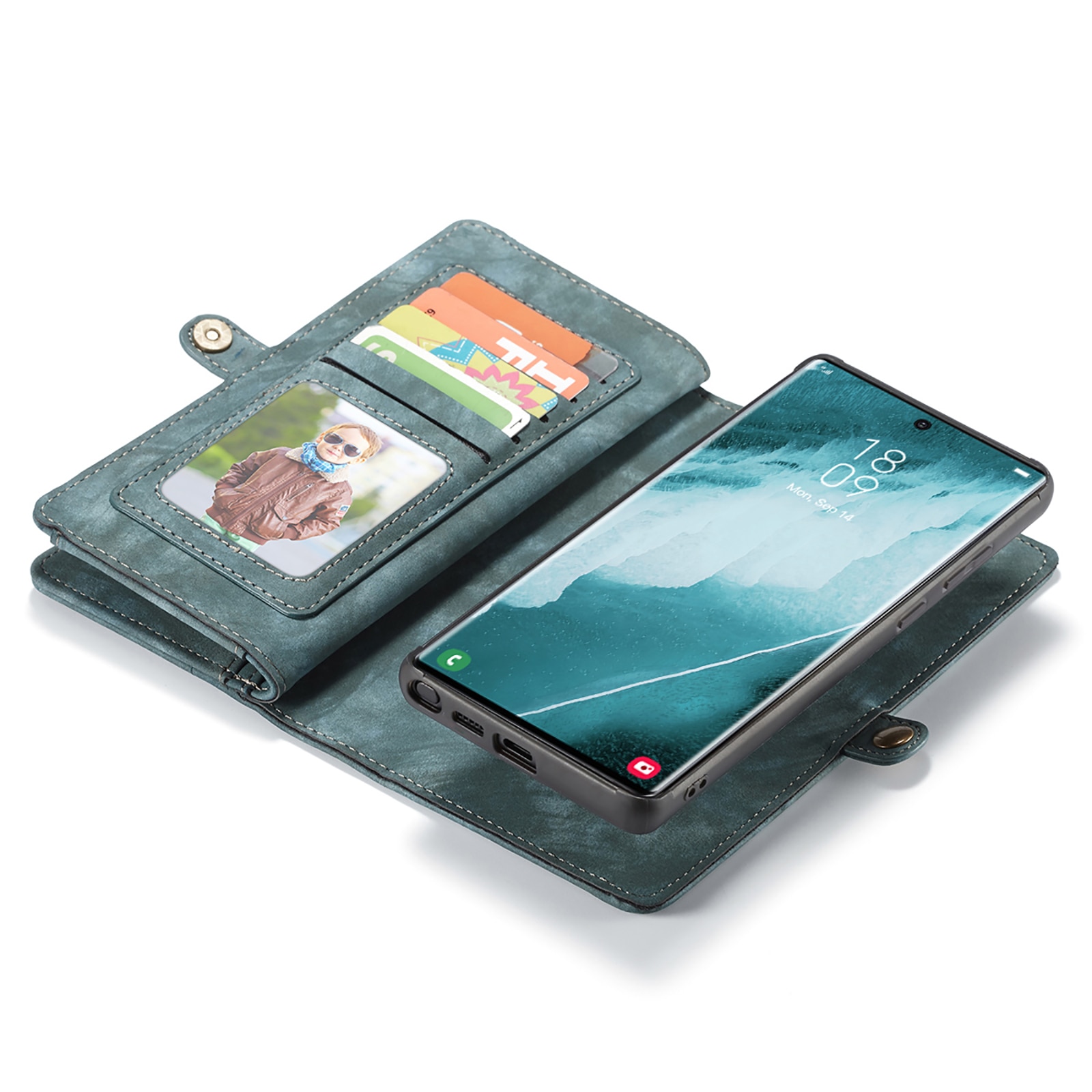 Étui portefeuille multi-cartes Samsung Galaxy S22 Ultra, Bleu