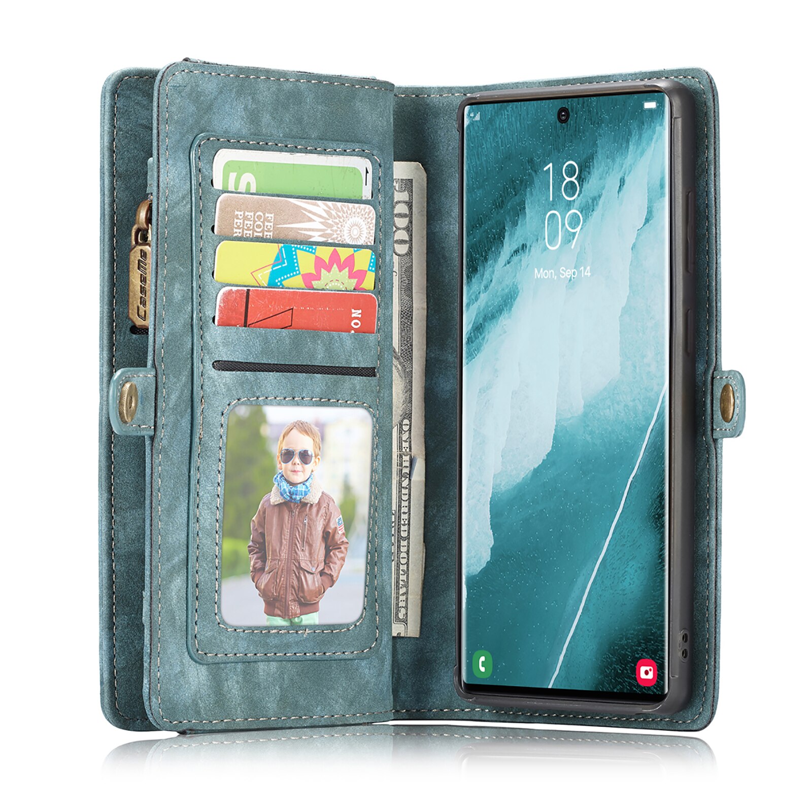 Étui portefeuille multi-cartes Samsung Galaxy S22 Ultra, Bleu