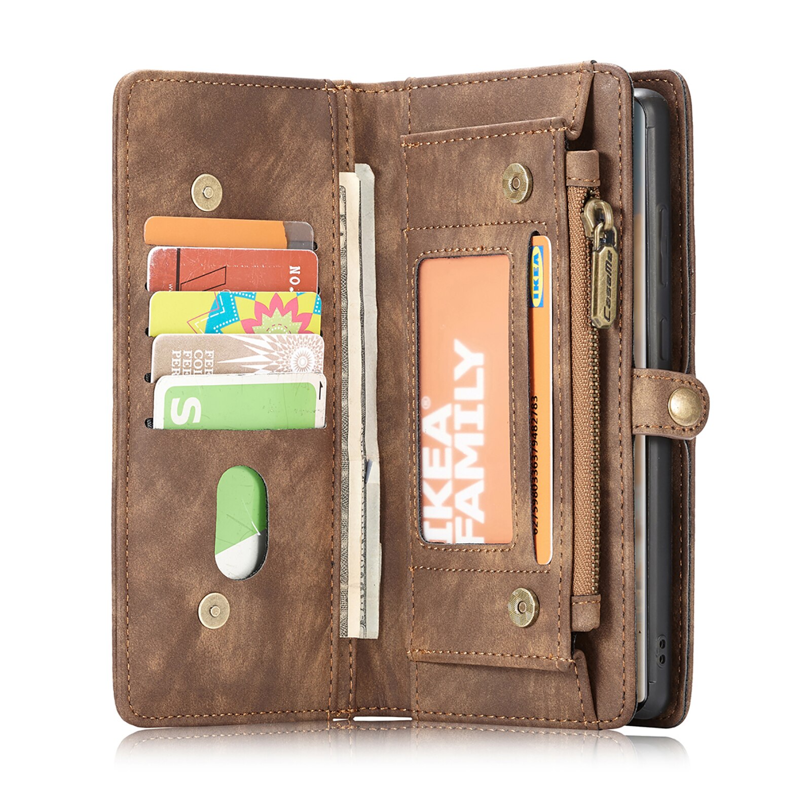 Étui portefeuille multi-cartes Samsung Galaxy S22 Ultra, Marron