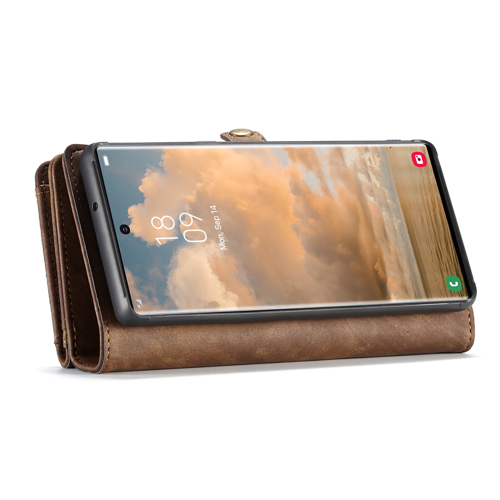 Étui portefeuille multi-cartes Samsung Galaxy S22 Ultra, Marron