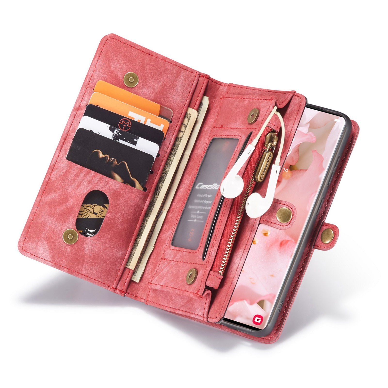 Étui portefeuille multi-cartes Samsung Galaxy S22 Ultra, Rouge