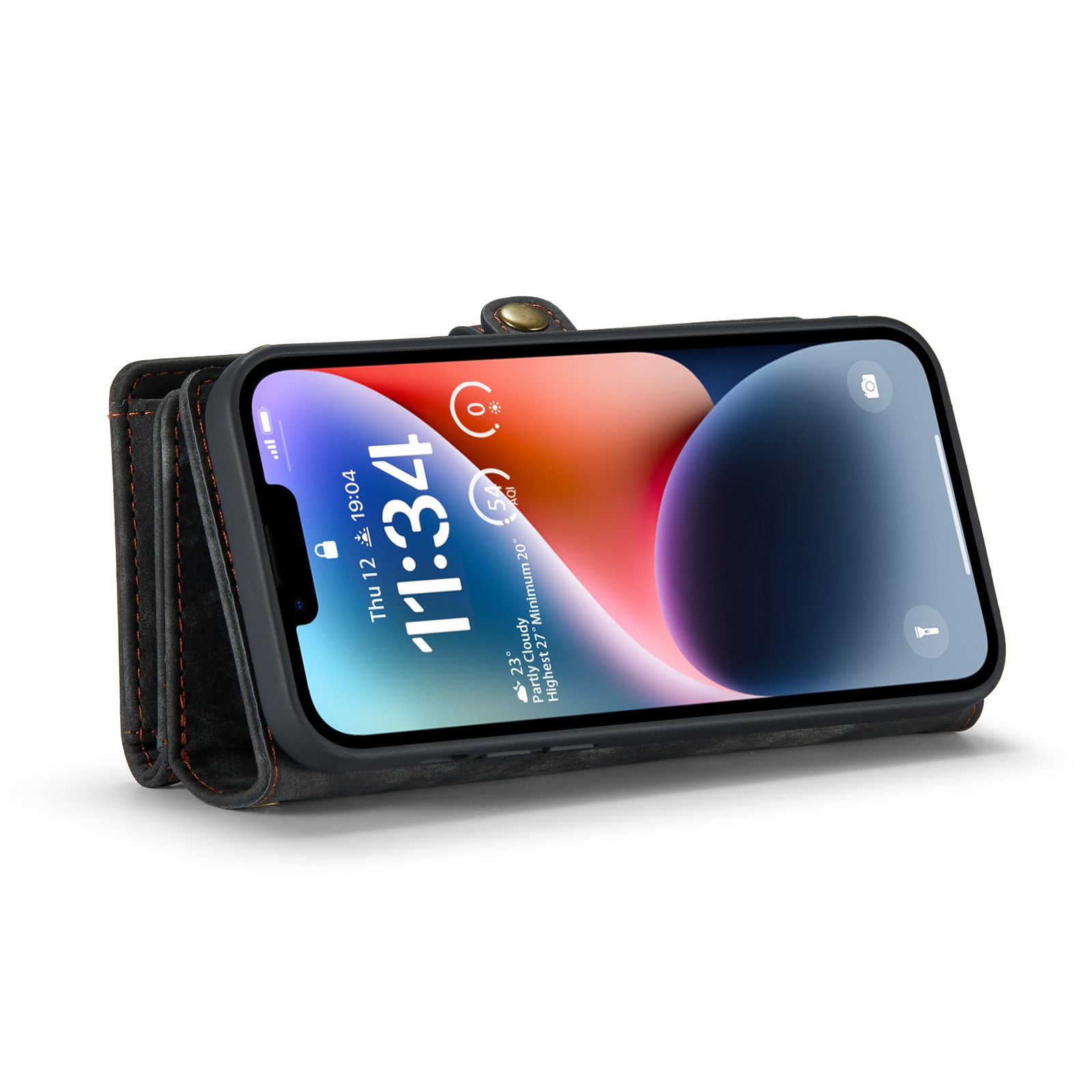 Étui portefeuille multi-cartes iPhone 14, Gris