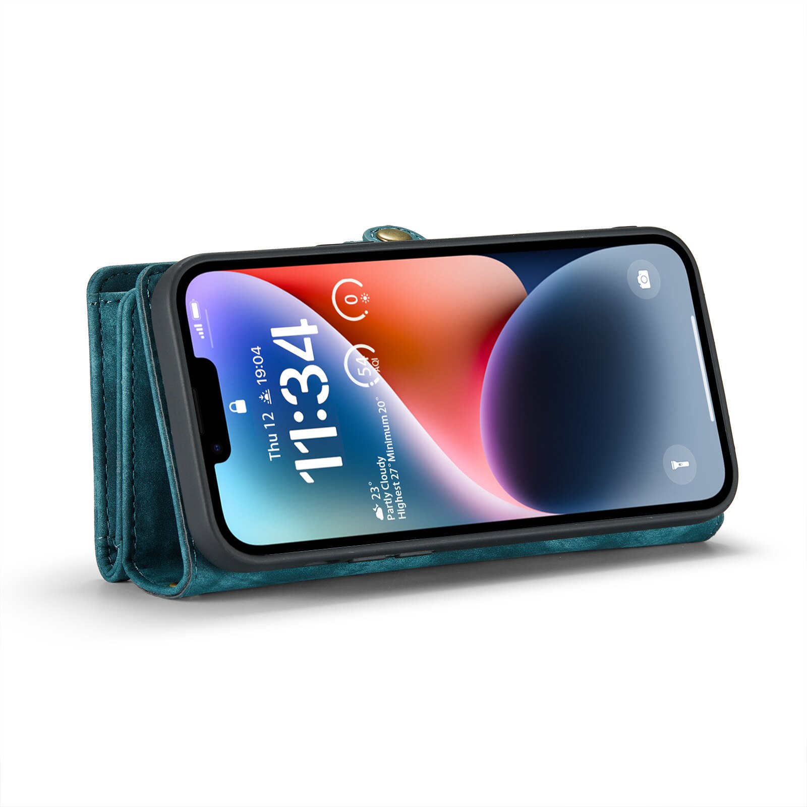 Étui portefeuille multi-cartes iPhone 14, Bleu