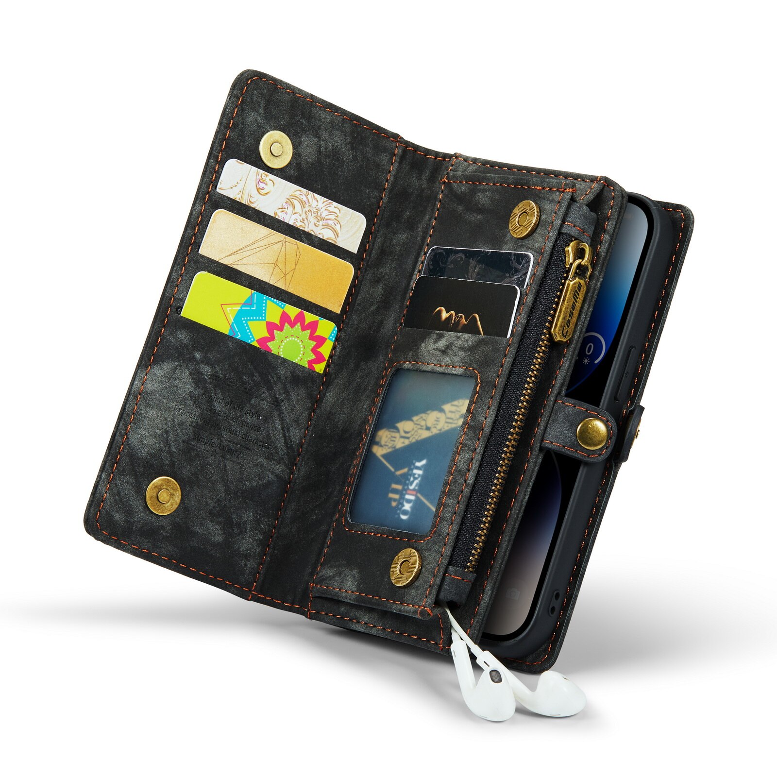 Étui portefeuille multi-cartes iPhone 14 Pro Max, Gris