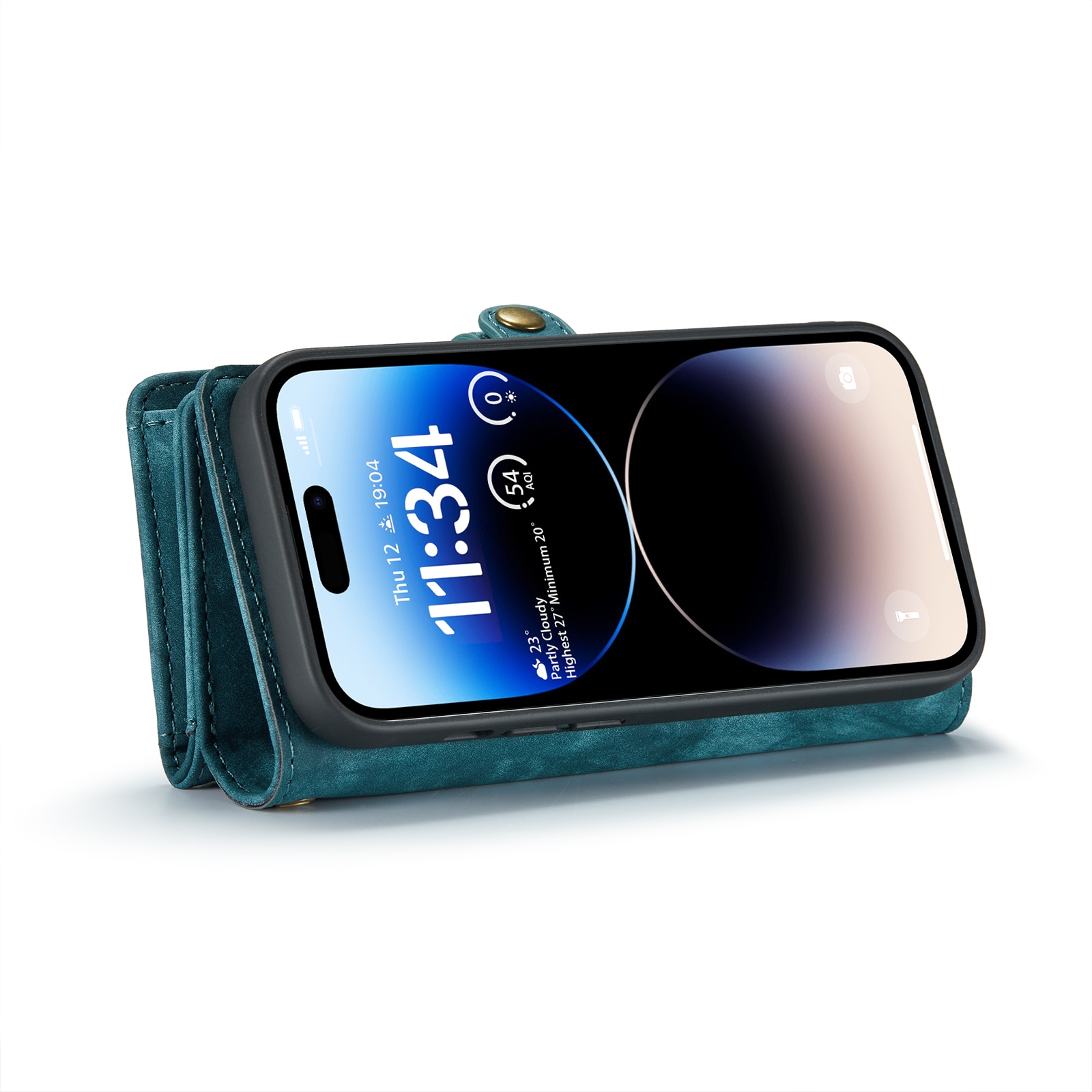 Étui portefeuille multi-cartes iPhone 14 Pro Max, Bleu