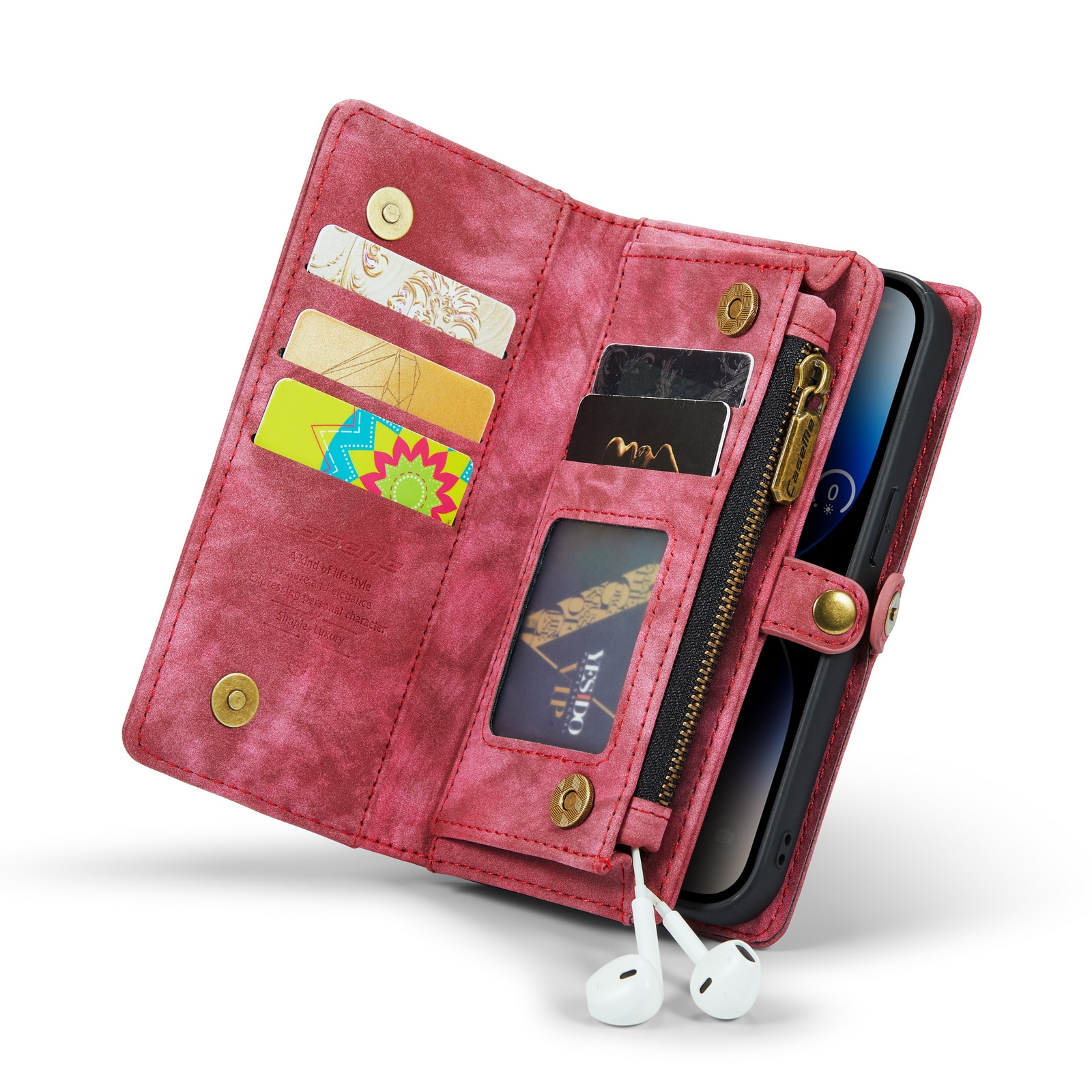 Étui portefeuille multi-cartes iPhone 14 Pro Max, Rouge