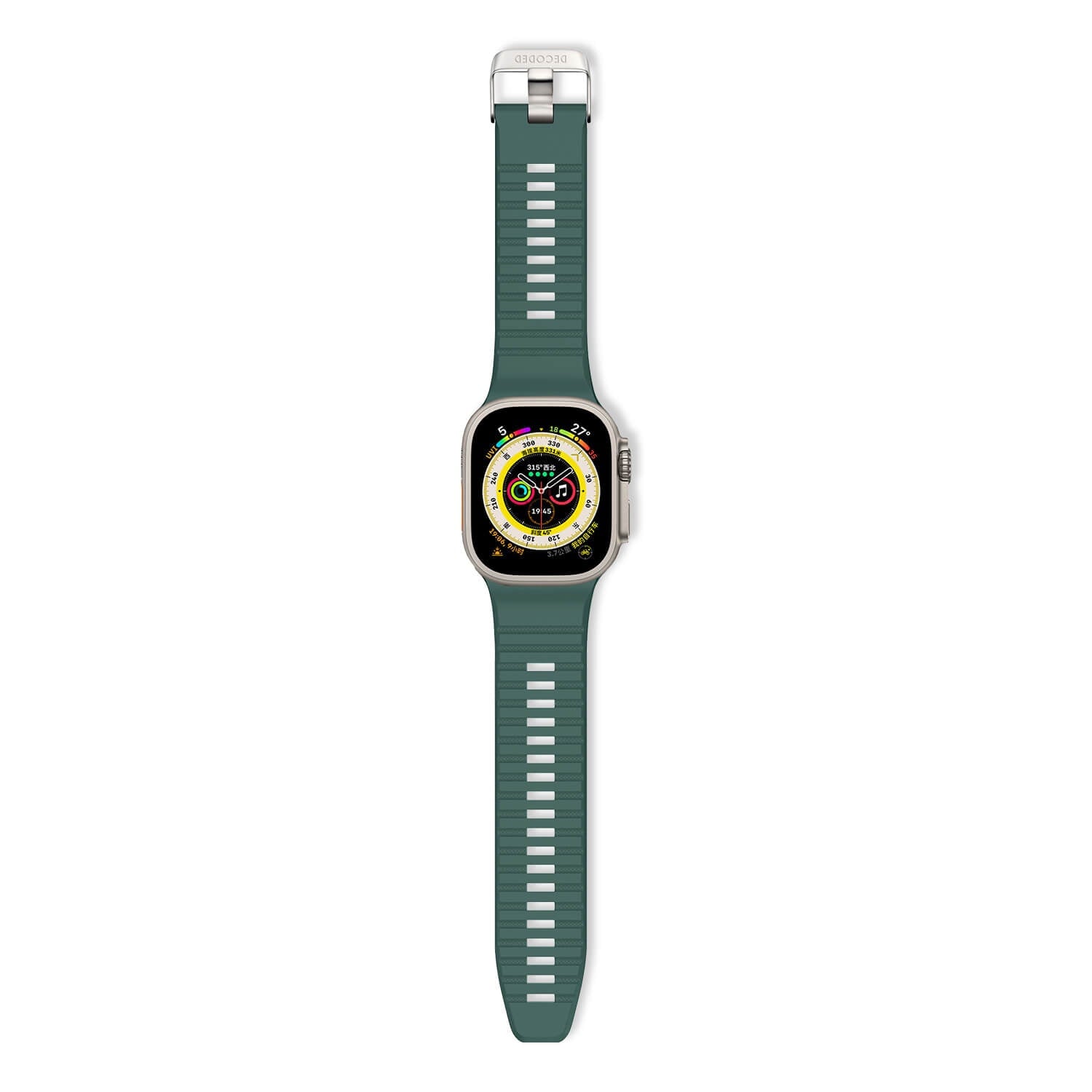 Sport Silicone Ultra Traction Strap Apple Watch 45mm Series 9, Light Moss
