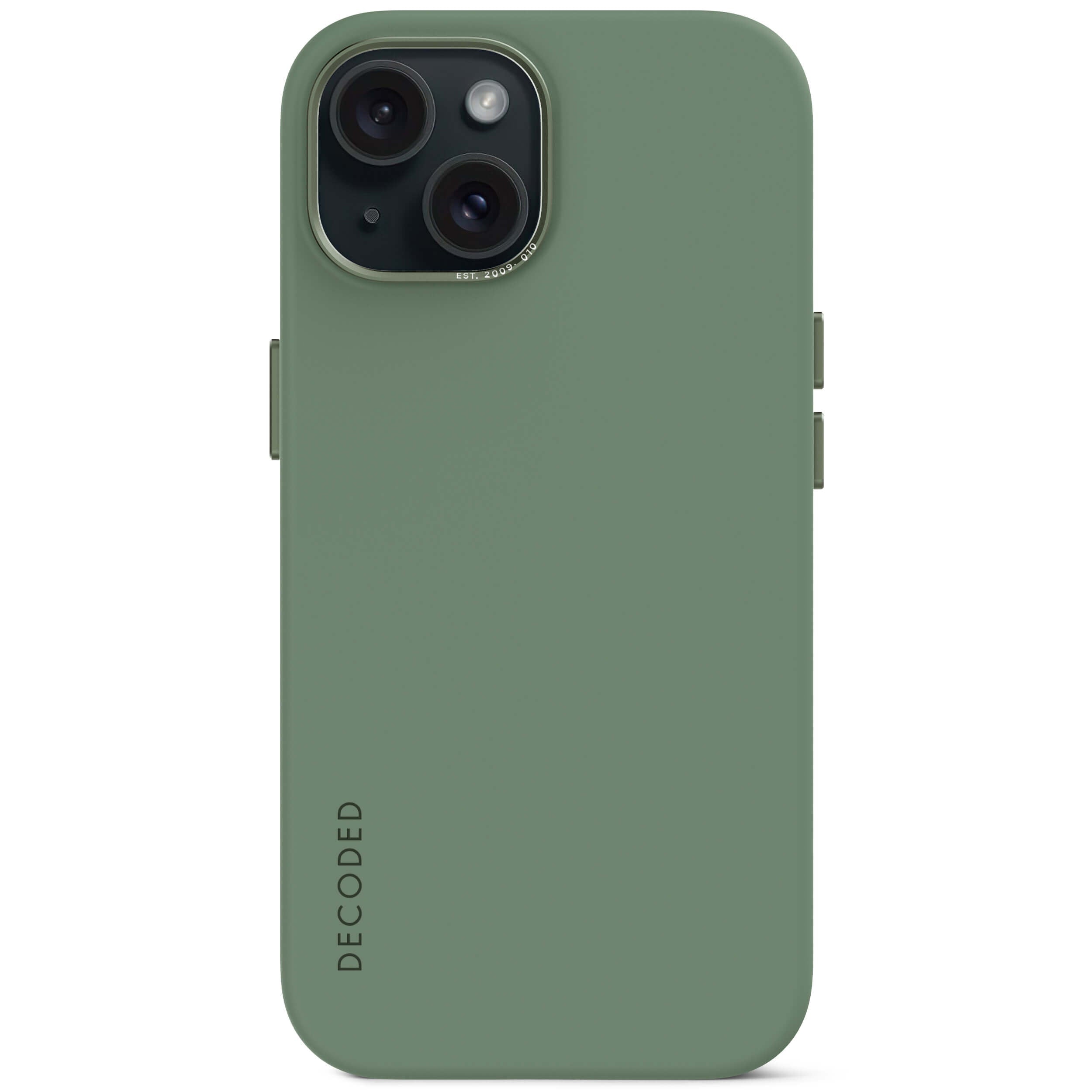 AntiMicrobial Silicone Back Cover iPhone 15, Sage Leaf