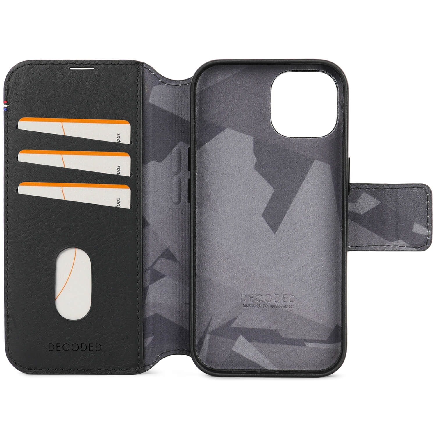 Detachable Wallet Leather iPhone 15, Black