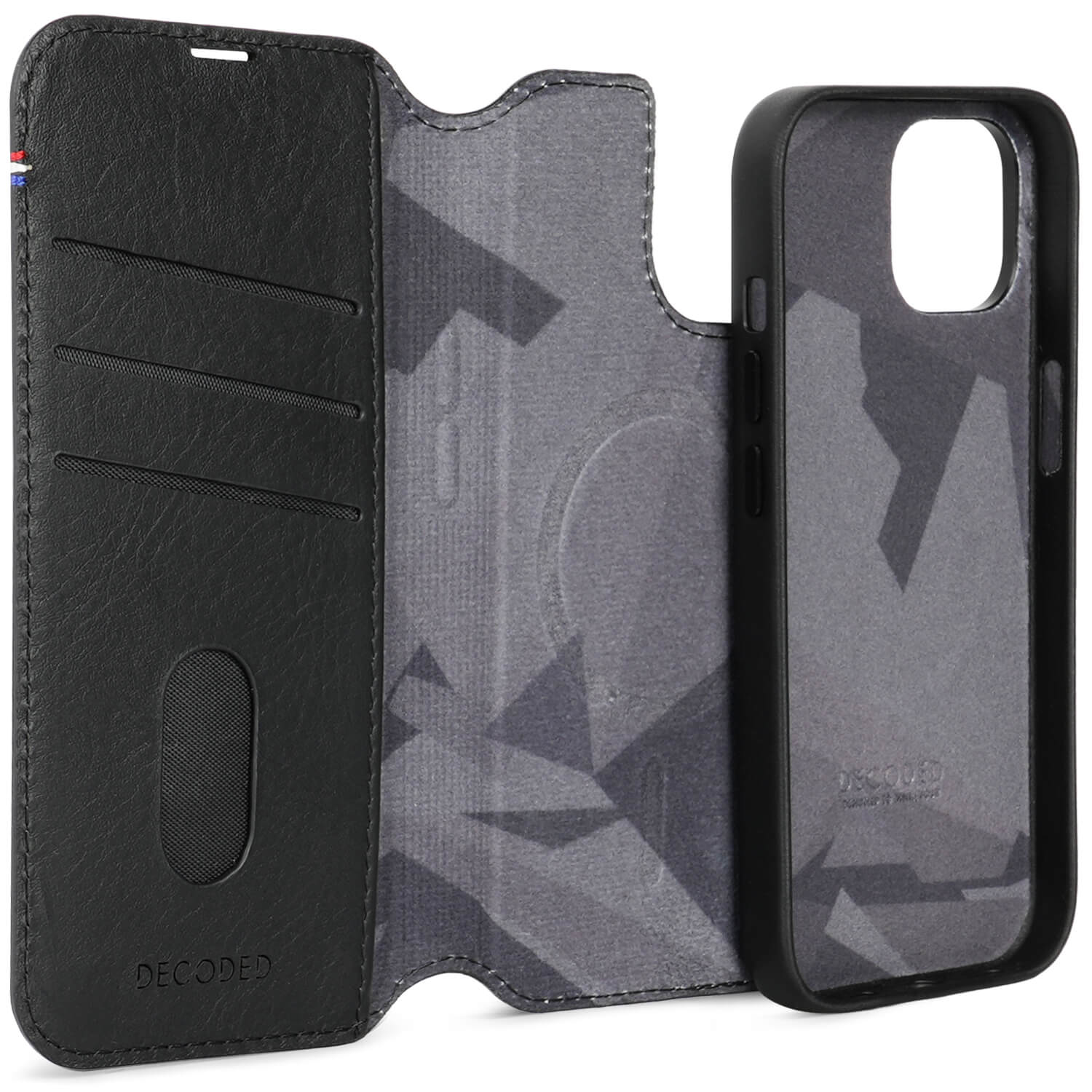 Detachable Wallet Leather iPhone 15, Black