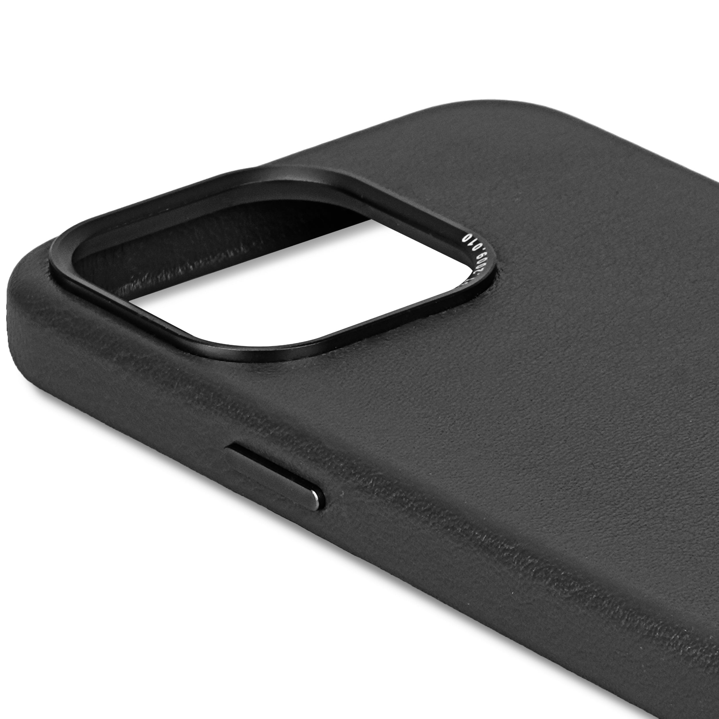 Leather Back Cover iPhone 15 Pro Max, Black