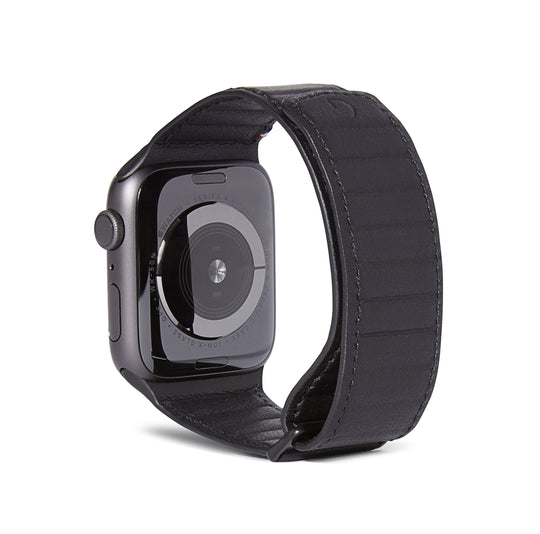 Leather Magnetic Traction Strap Apple Watch 41mm Series 7, Black