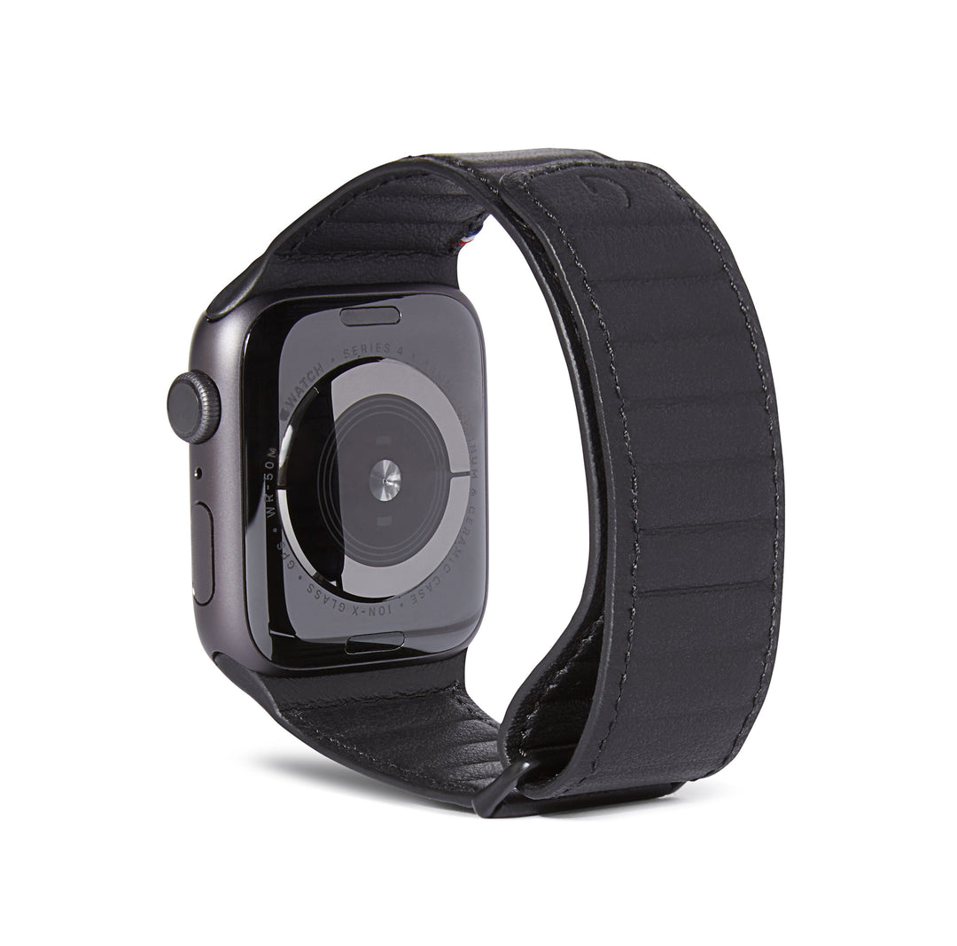 Leather Magnetic Traction Strap Apple Watch SE 44mm, Black