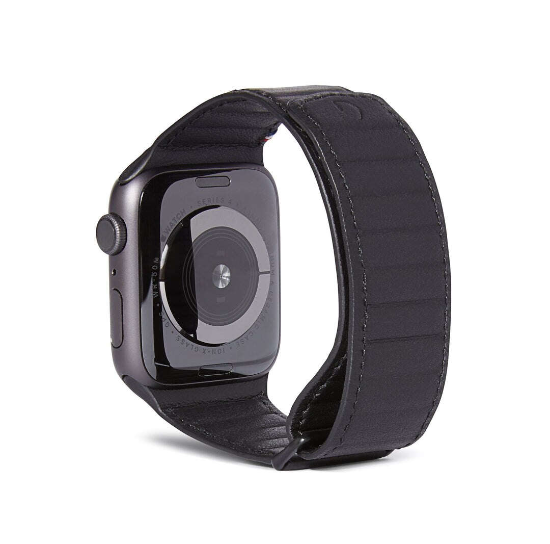 Leather Magnetic Traction Strap Apple Watch Ultra 49mm, Black