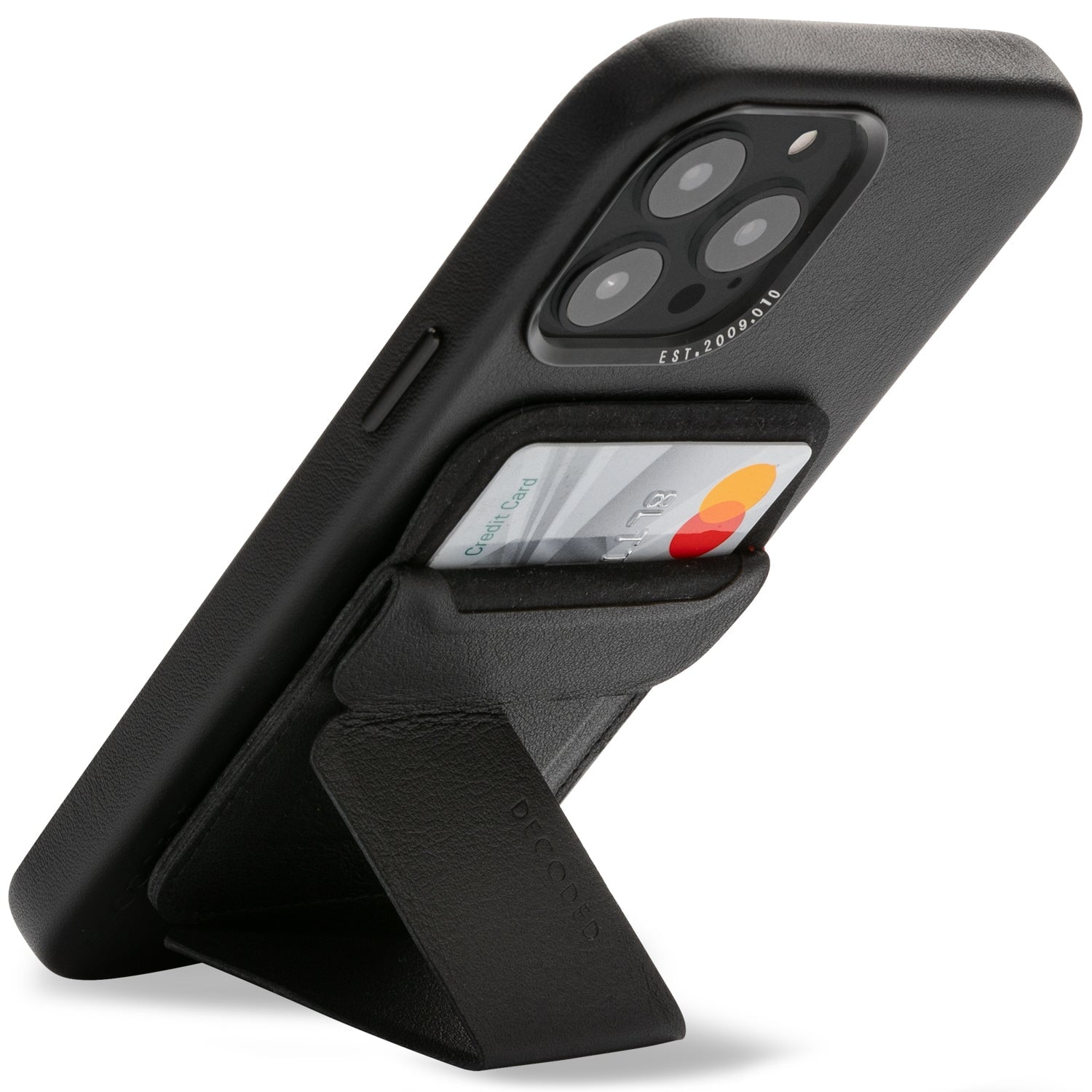 Leather MagSafe Card/Stand Sleeve, Black