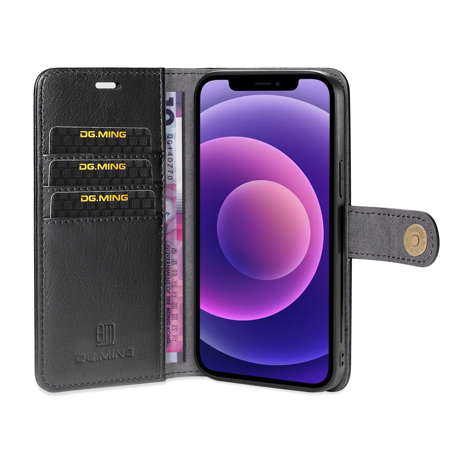 Étui portefeuille Magnet Wallet iPhone 13 Mini, Black