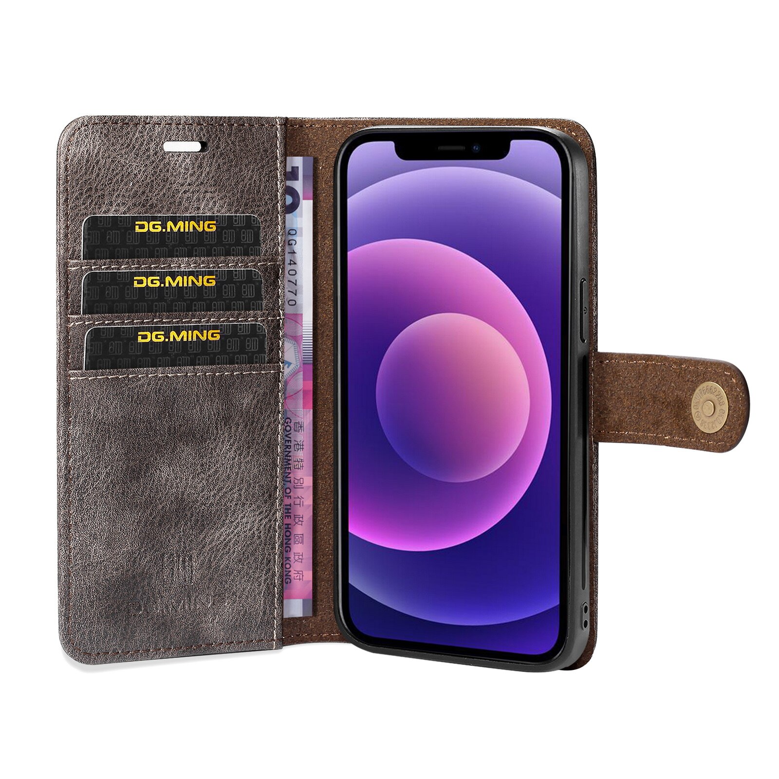 Étui portefeuille Magnet Wallet iPhone 13 Brown