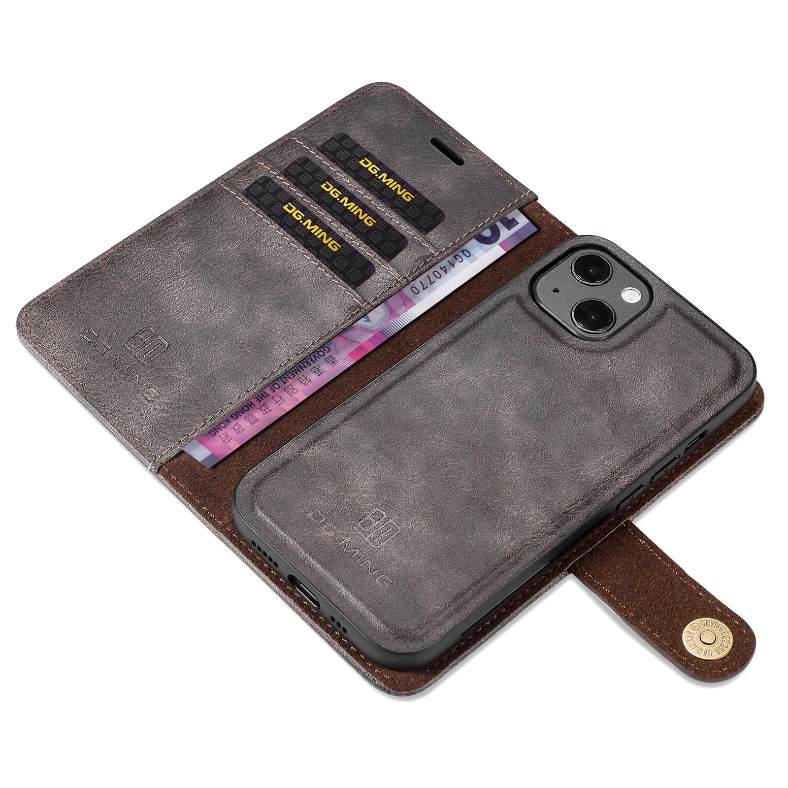 Étui portefeuille Magnet Wallet iPhone 13 Mini Brown