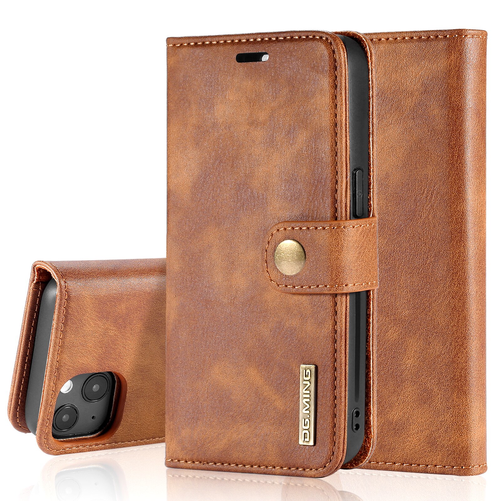 Étui portefeuille Magnet Wallet iPhone 14 Plus Cognac