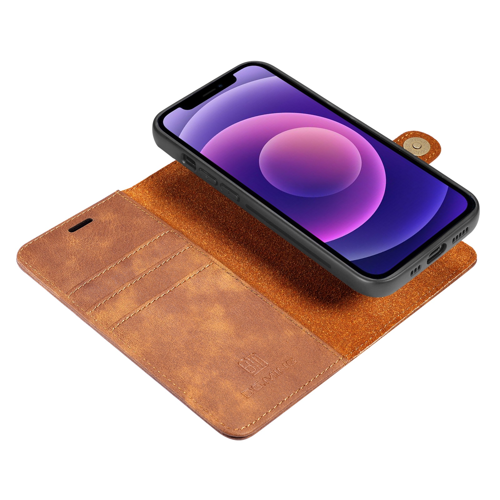 Étui portefeuille Magnet Wallet iPhone 13 Mini, Cognac