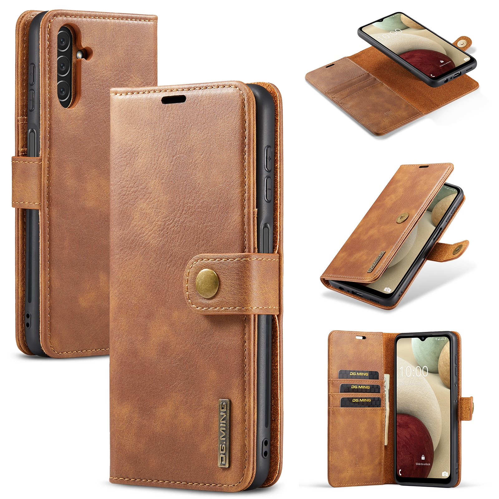 Étui portefeuille Magnet Wallet Samsung Galaxy A14, Cognac