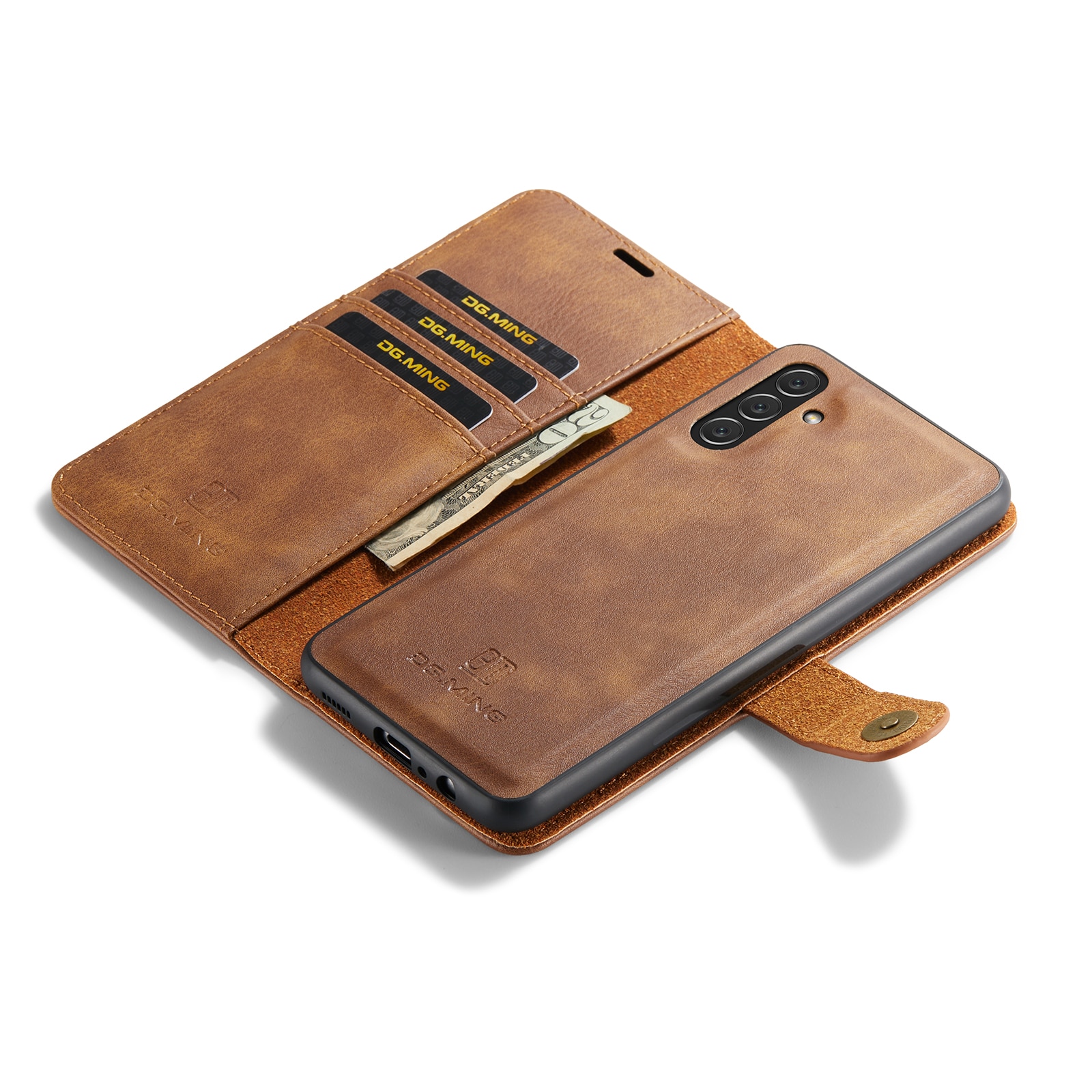 Étui portefeuille Magnet Wallet Samsung Galaxy A14, Cognac