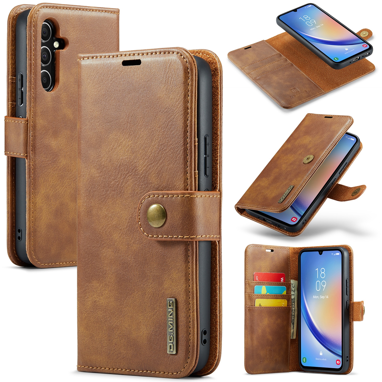 Étui portefeuille Magnet Wallet Samsung Galaxy A34, Cognac