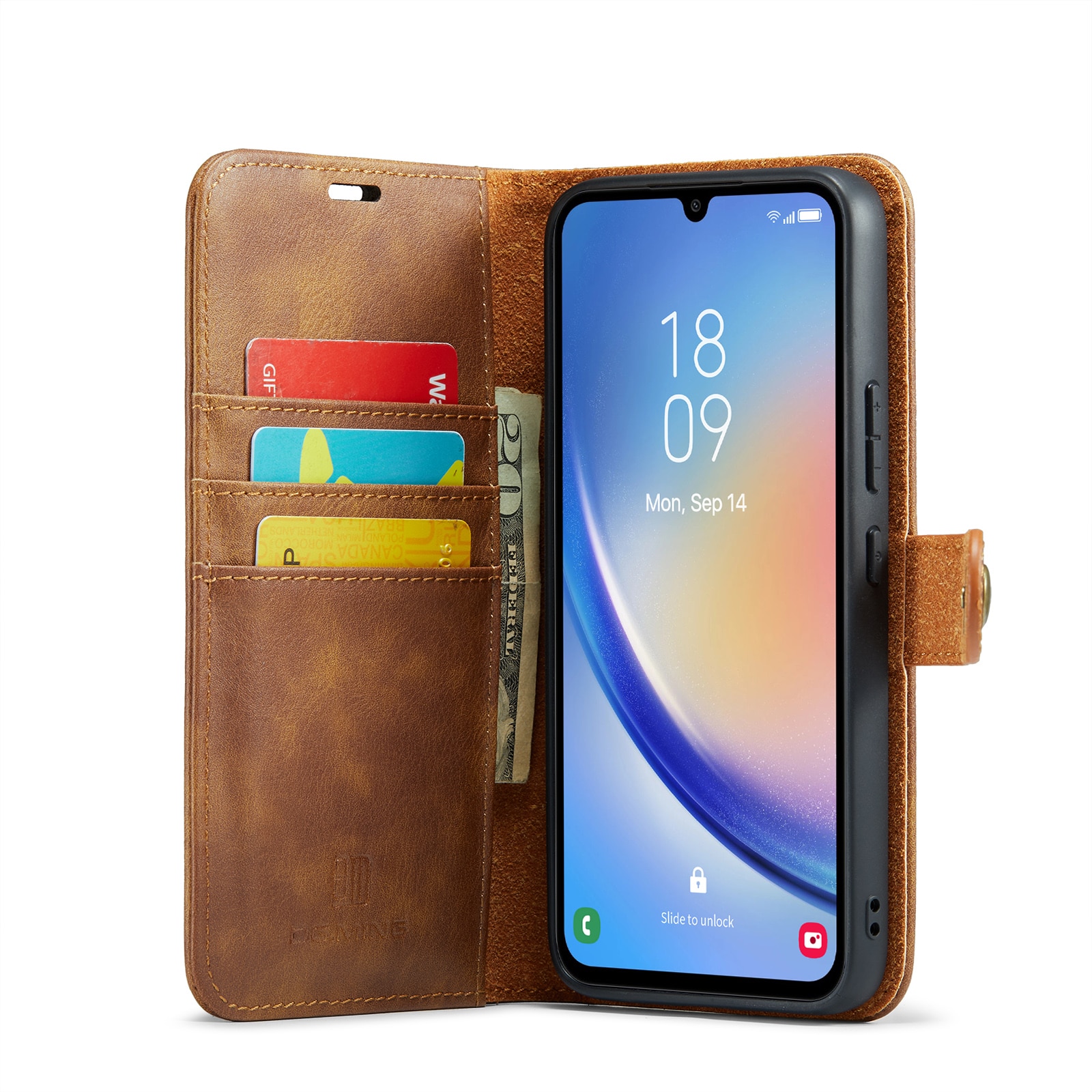 Étui portefeuille Magnet Wallet Samsung Galaxy A34, Cognac
