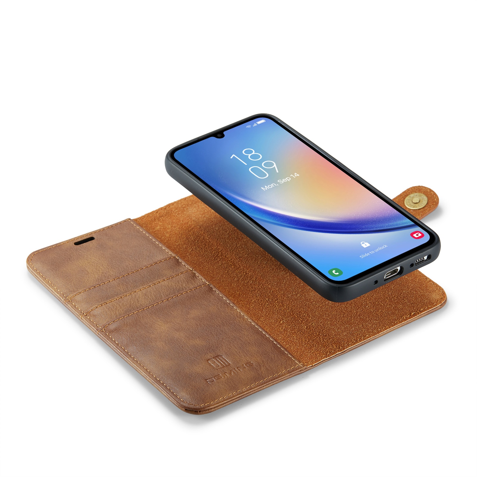 Étui portefeuille Magnet Wallet Samsung Galaxy A34, Cognac