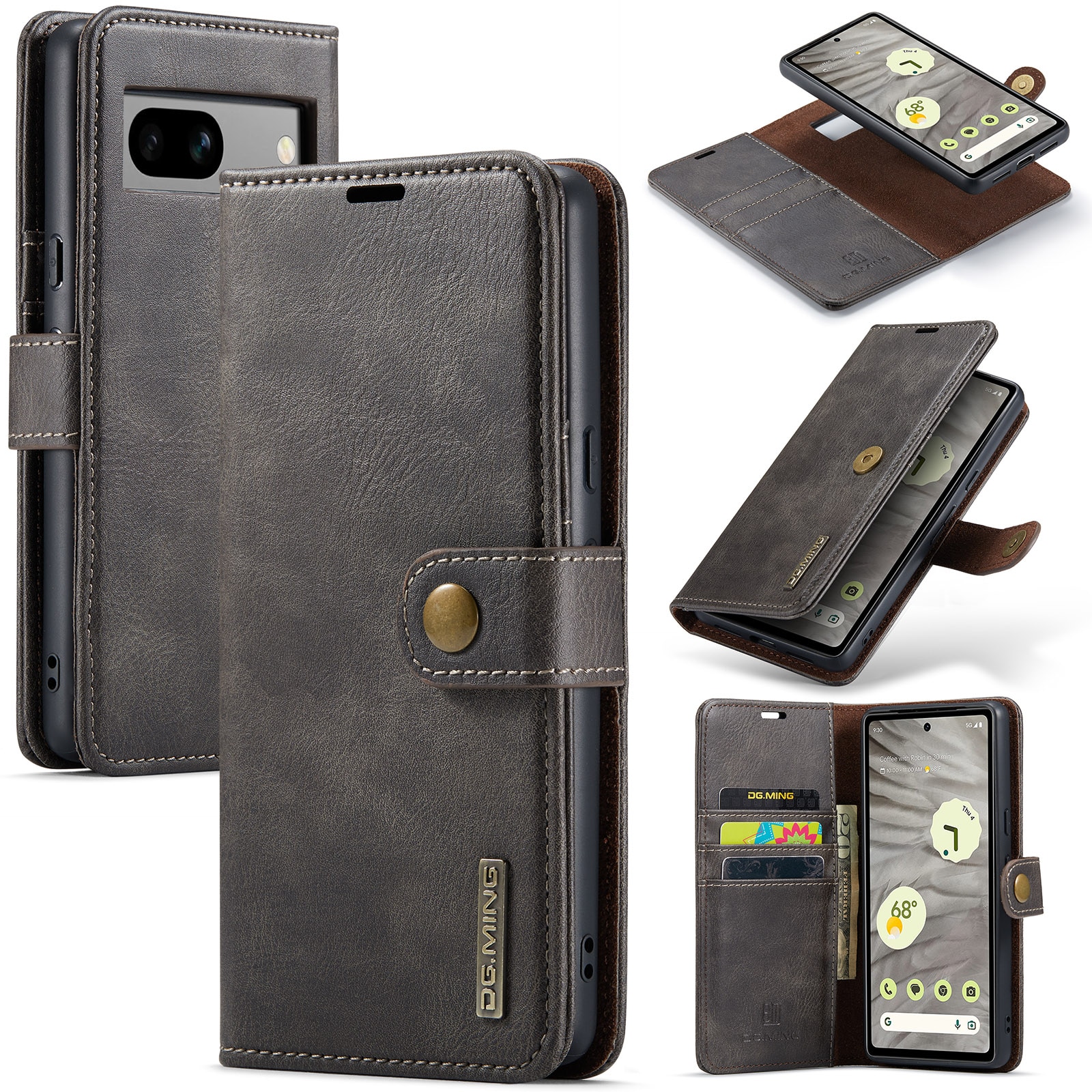 Étui portefeuille Magnet Wallet Google Pixel 7a, Brown