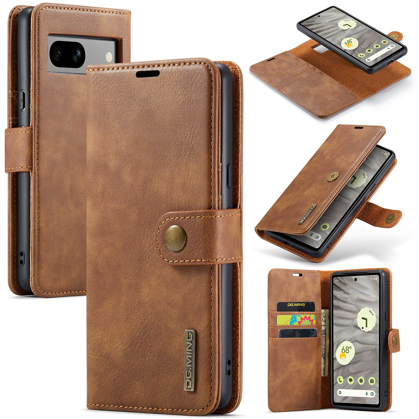 Étui portefeuille Magnet Wallet Google Pixel 7a, Cognac