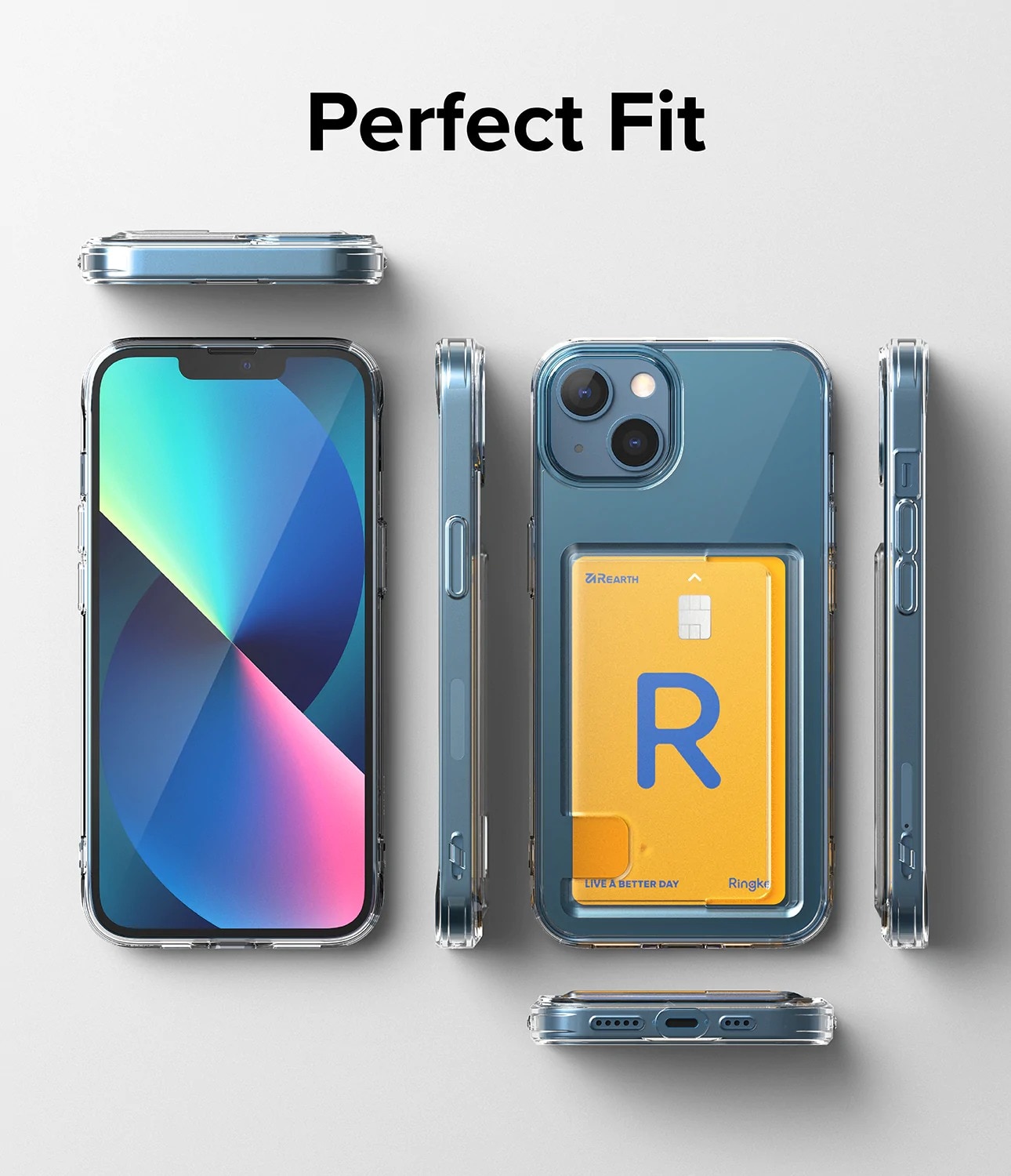 Coque Fusion Card iPhone 13, transparent
