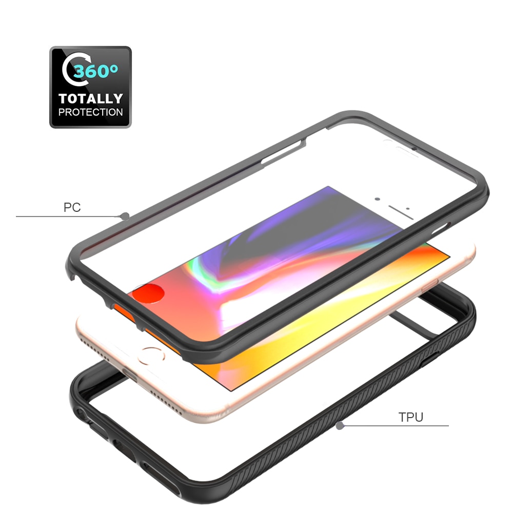 Coque Full Protection iPhone 6 Plus/6S Plus/iPhone 7 Plus/iPhone 8 Plus, Noir
