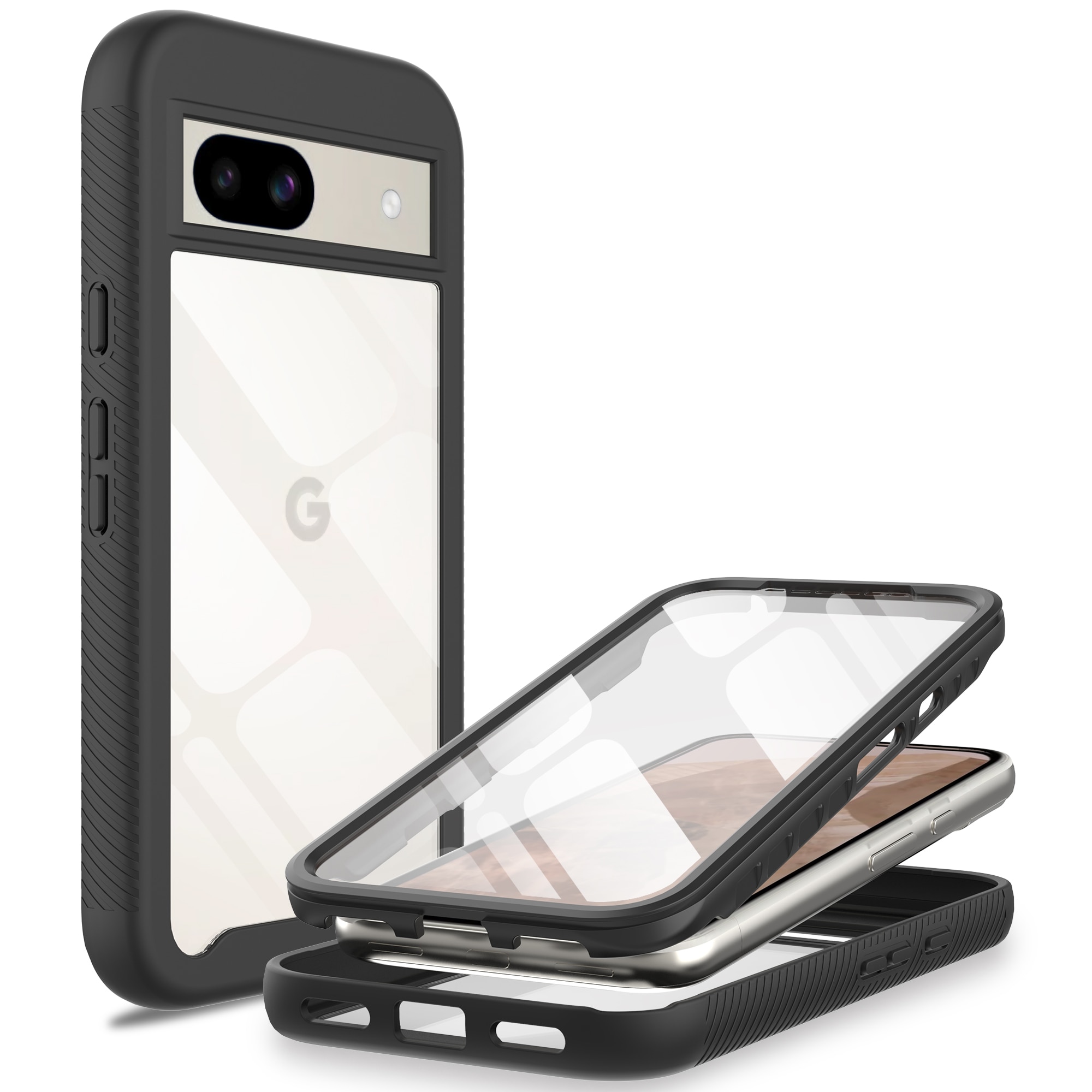 Coque Full Protection Google Pixel 8a, noir