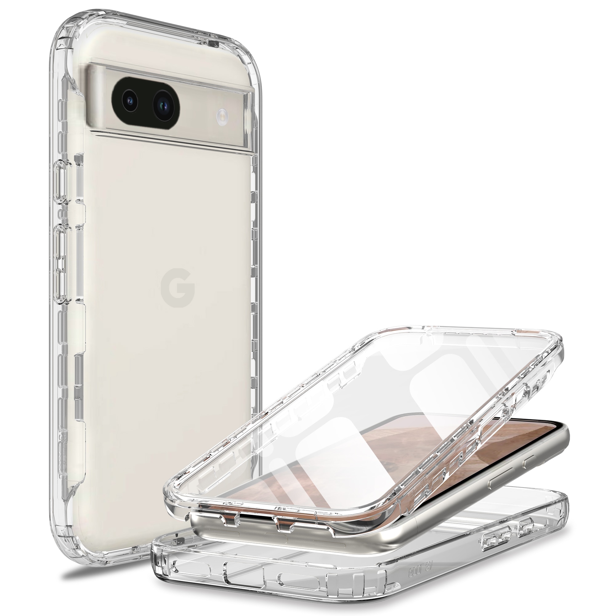 Coque Full Protection Google Pixel 8a, transparent