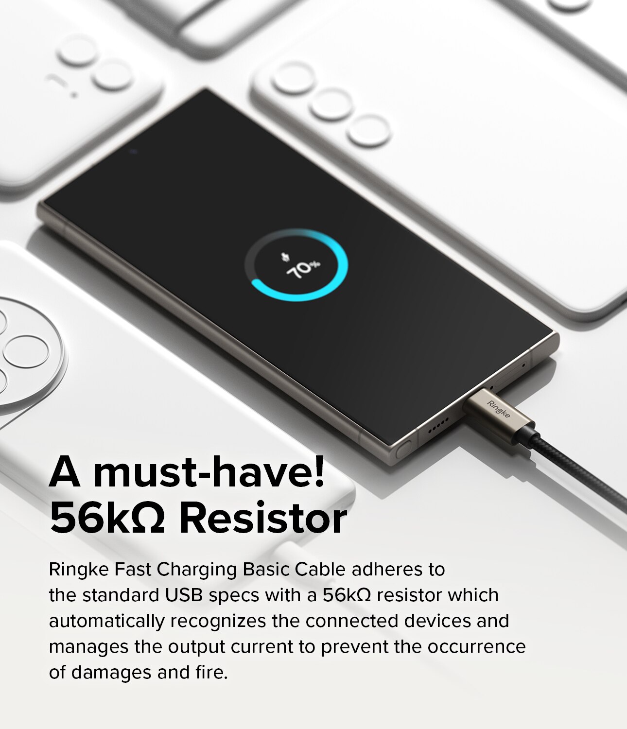 Fast Charging Basic Câble USB-A -> USB-C 0,5m, noir