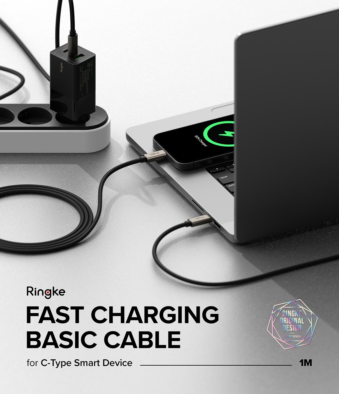 Fast Charging Basic Câble USB-C -> USB-C 1m, noir