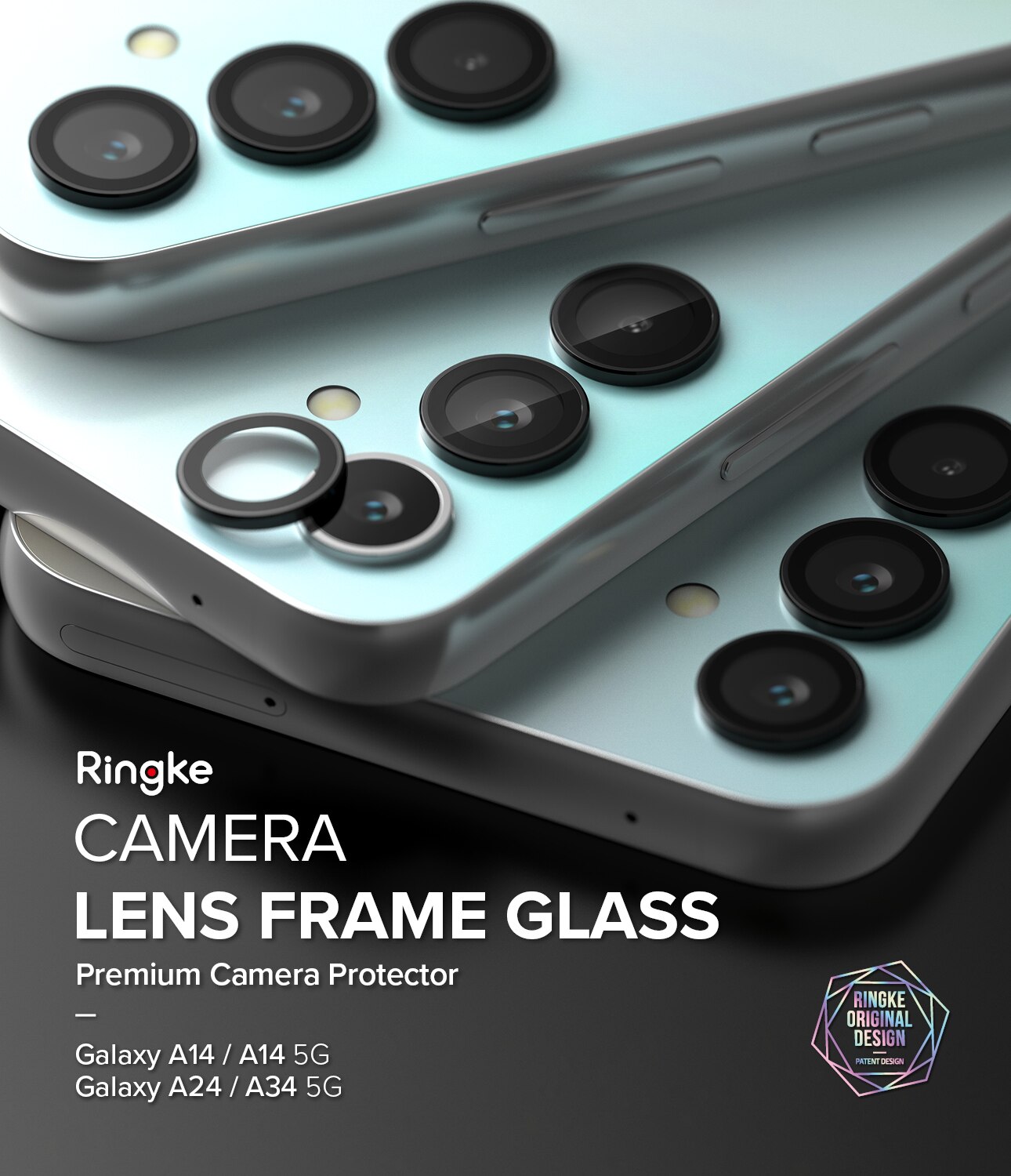 Camera Lens Frame Glass Samsung Galaxy A24 Noir