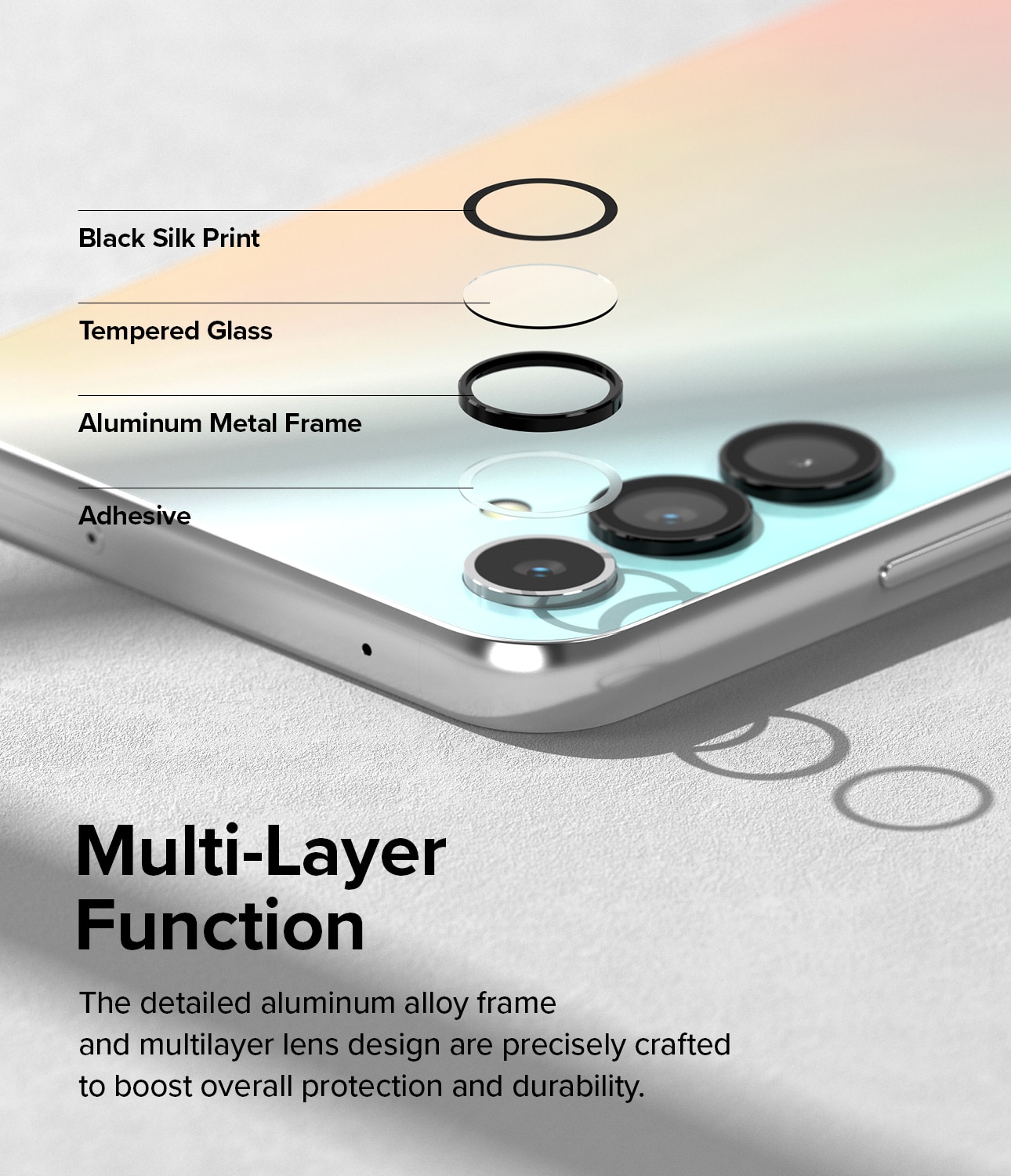 Camera Lens Frame Glass Samsung Galaxy A24 Noir