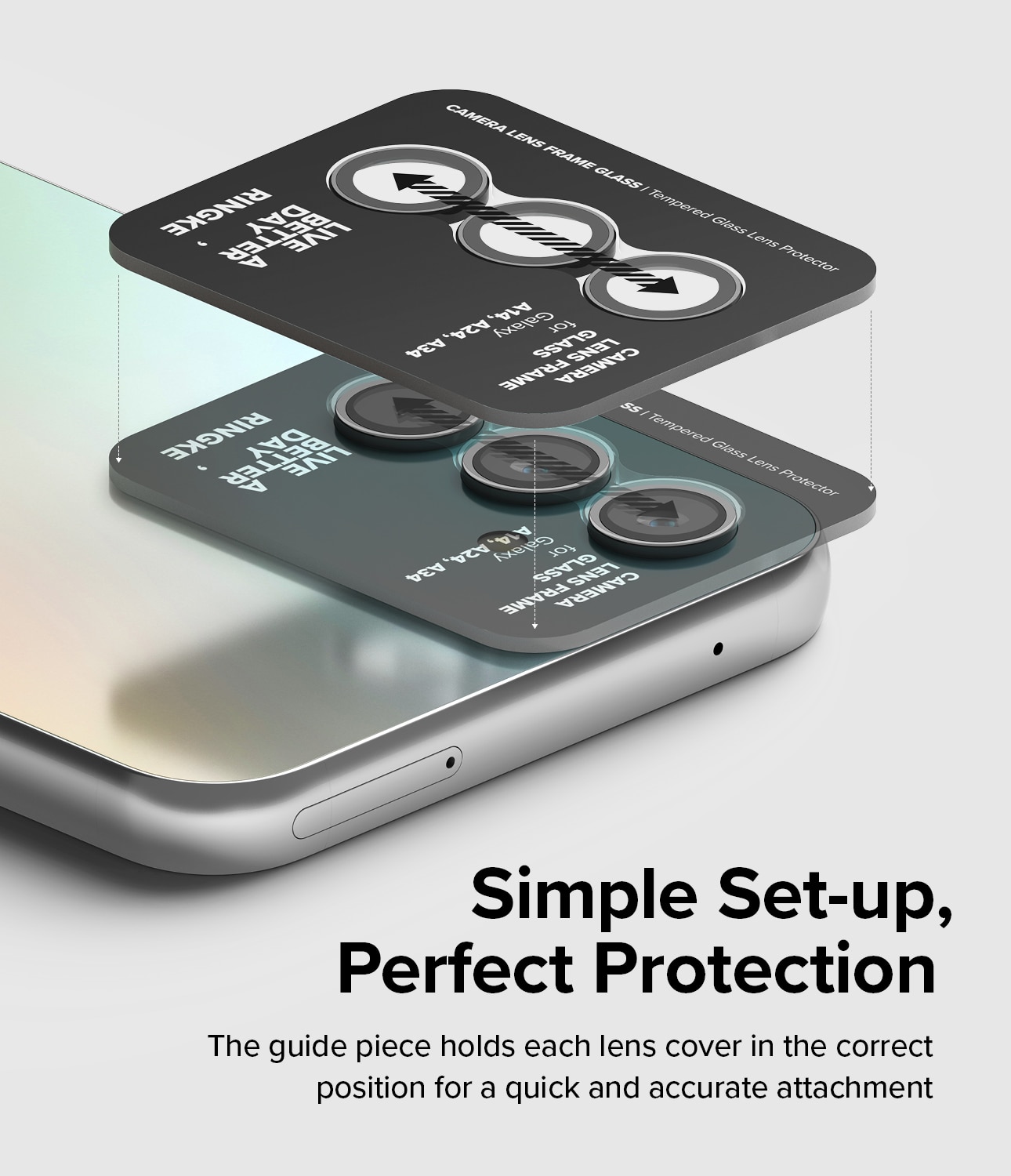 Camera Lens Frame Glass Samsung Galaxy A24 Noir